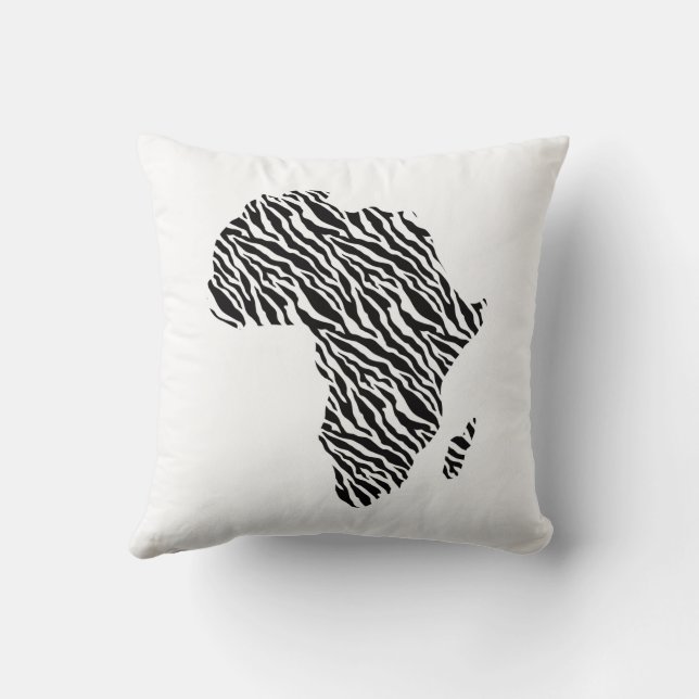 Afrika Karta Pride Zebra mönstrad Kudde (Baksida)