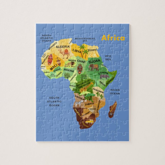 Afrika Karta Pussel (Vertikal)