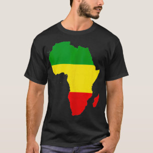 Afrika Karta Red Gult Grönt Reggae Rasta Gift T Shirt