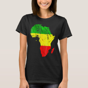 Afrika Karta Reggae Rasta Grönt Gult Red Afrika Pr T Shirt