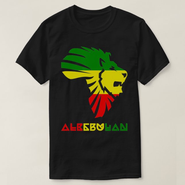 Afrika Karta stolt Afrikas Lejon av alkebulansk Fö T Shirt (Design framsida)