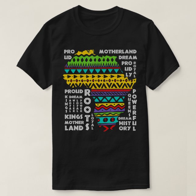 Afrika Karta Traditional Dashiki Mönster Art Afric T Shirt (Design framsida)