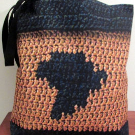 Afrika Karta Unik Struktur Crochet Skriv ut över h Tygkasse