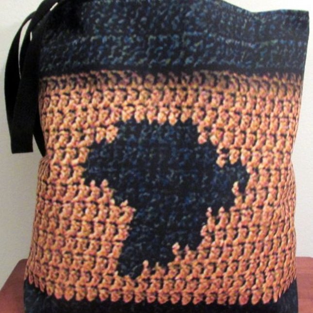 Afrika Karta Unik Struktur Crochet Skriv ut över h Tygkasse (Skapare uppladdad)