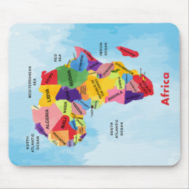 Afrika Karta vattenfärg Musmatta