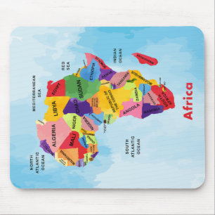 Afrika Karta vattenfärg Musmatta