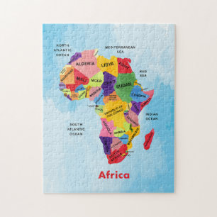 Afrika Karta vattenfärgspussel Pussel