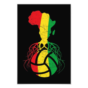 Afrika Karta Volleyball Fototryck