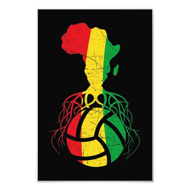 Afrika Karta Volleyball Fototryck (Framsidan)
