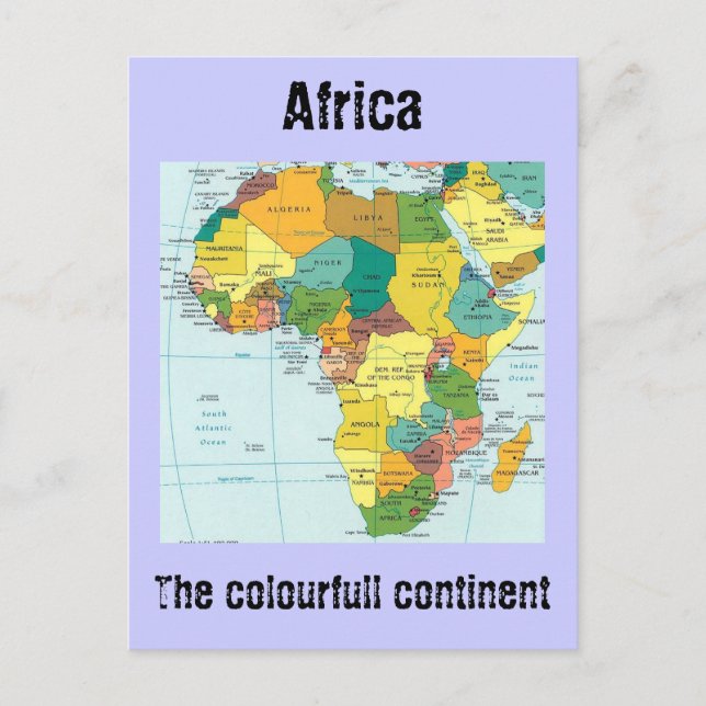 Afrika karta vykort (Framsida)