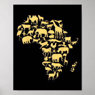 Afrika Kartdjur Melanin Afrikansk Svart Historia M Poster