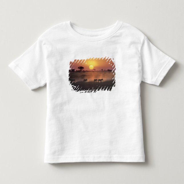 Afrika, Kenya, Amboseli NP. Zebror går till T-shirt (Framsida)