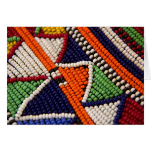 Afrika, Kenya. Maasai-stammens pärlor Hälsningskort