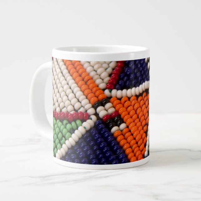 Afrika, Kenya. Maasai-stammens pärlor Jumbo Mugg (Framsida vänster)