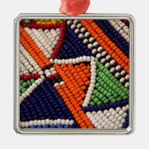 Afrika, Kenya. Maasai Tribal Pärlor Julgransprydnad Metall