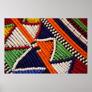 Afrika, Kenya. Maasai Tribal Pärlor Poster