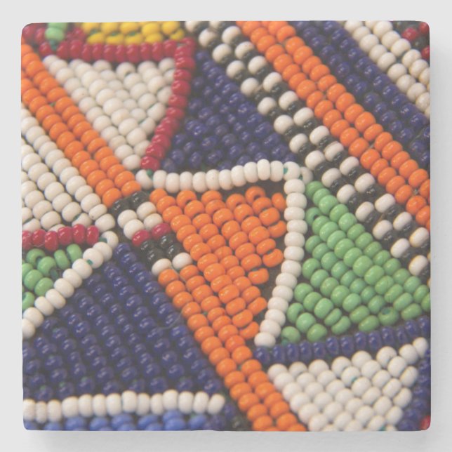 Afrika, Kenya. Maasai Tribal Pärlor Stenunderlägg (Framsidan)