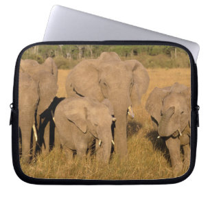 Afrika, Kenya, Masai Mara. Afrikansk elefant Laptop Fodral