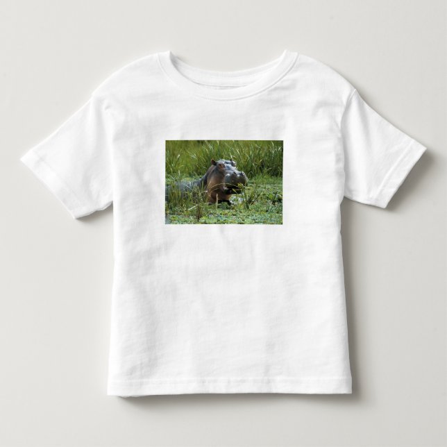 Afrika, Kenya, Masai Mara NR. En flodhästmoder Tee Shirt (Framsida)