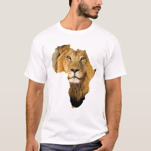 Afrika Kontinent Afrikansk Lejon Djur T Shirt