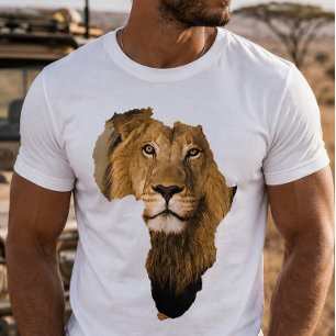 Afrika Kontinent Afrikansk Lejon Djur T Shirt
