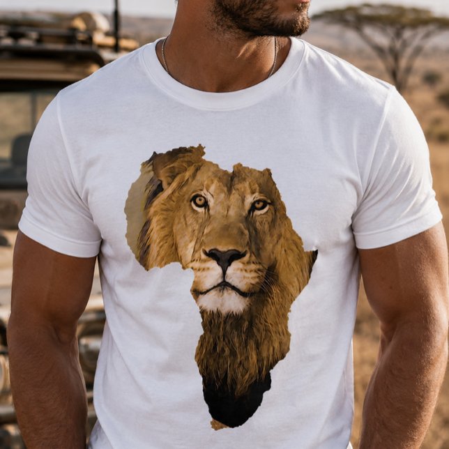 Afrika Kontinent Afrikansk Lejon Djur T Shirt (Skapare uppladdad)