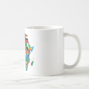 Afrika Kontinent Flagga Karta Kaffemugg