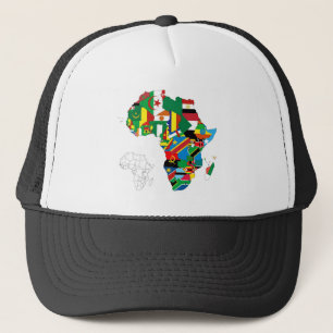 Afrika Kontinent Flagga Karta Keps