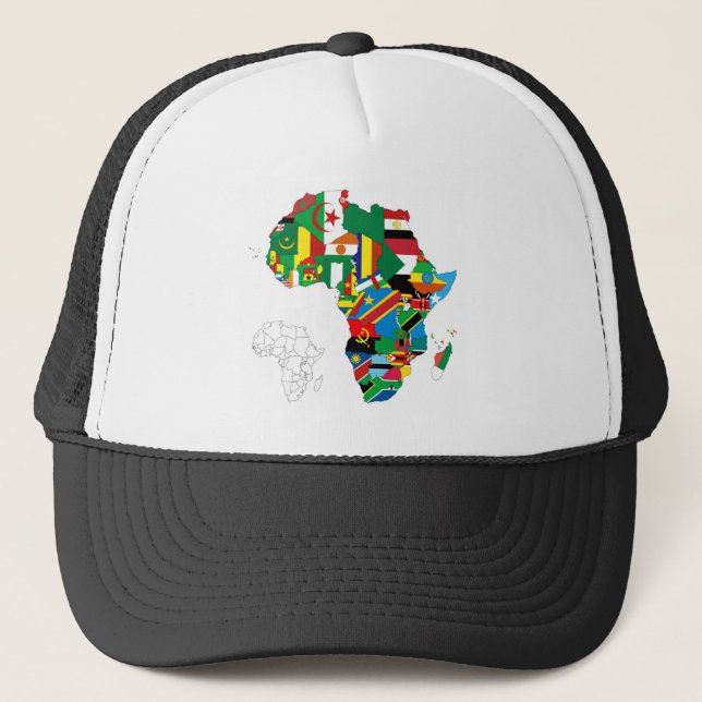 Afrika Kontinent Flagga Karta Keps (Framsida)