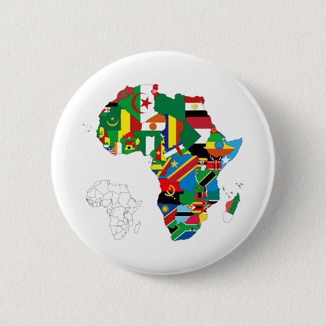 Afrika Kontinent Flagga Karta Knapp (Framsida)