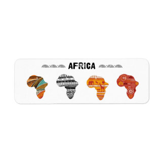 Afrika kontinentklistermärken returadress etikett