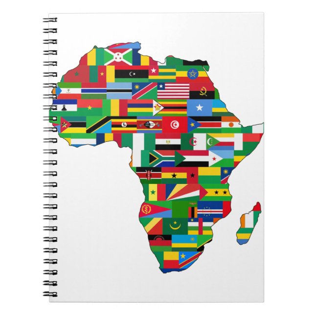 Afrika Kontinuerliga Land Flaggor Karta Anteckningsbok (Framsidan)