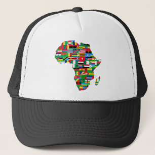 Afrika Kontinuerliga Land Flaggor Karta Keps