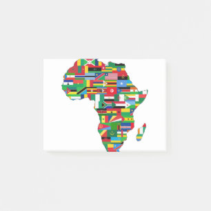 Afrika Kontinuerliga Land Flaggor Karta Post-it Block