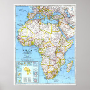 " Afrika: Land KARTA 1990 ... Poster