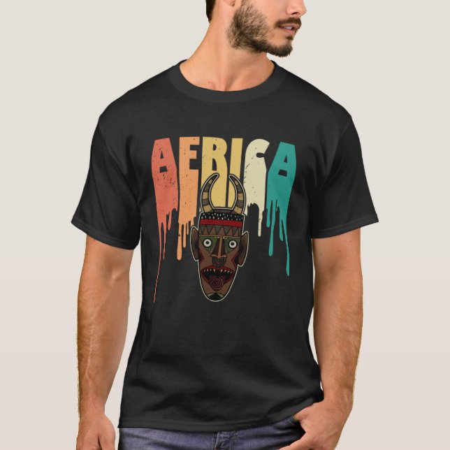Afrika Mask African Afro History Reggae Melanin 1 T Shirt (Framsida)
