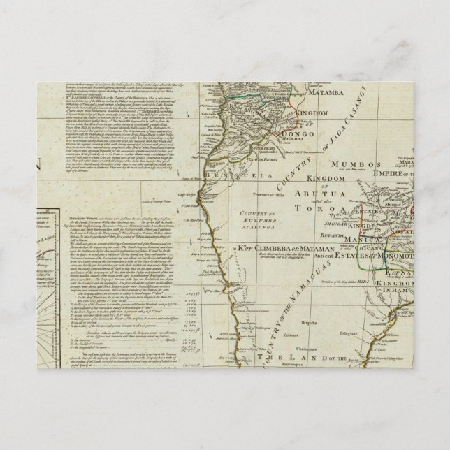 Afrika, med all stater, kungadömen vykort (Framsida)