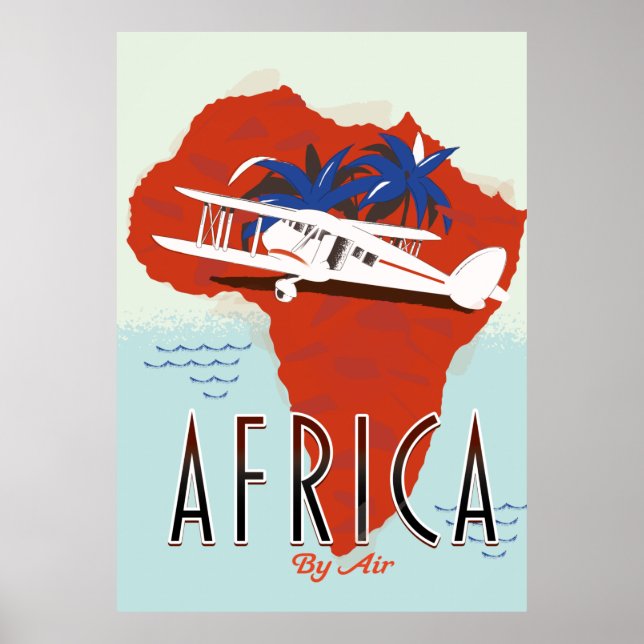 Afrika med flyg-resaaffisch poster (Framsidan)