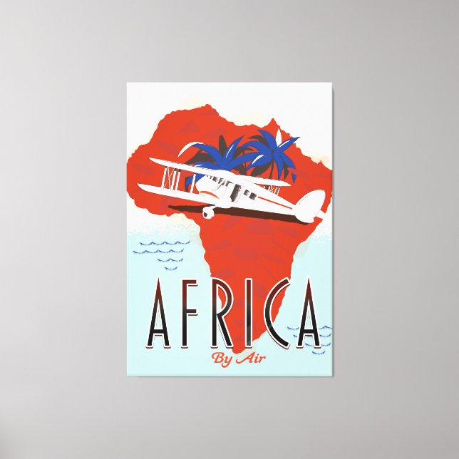 Afrika med flyg resaffisch canvastryck (Framsida)