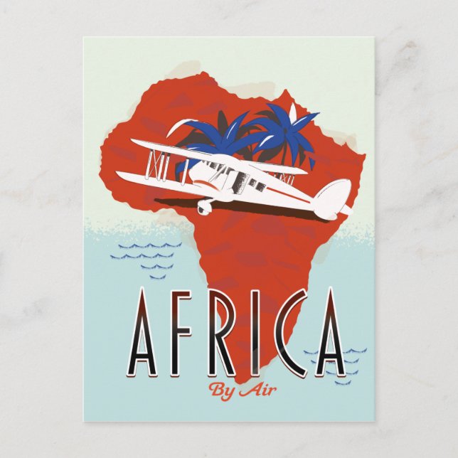 Afrika med flyg resaffisch vykort (Framsida)