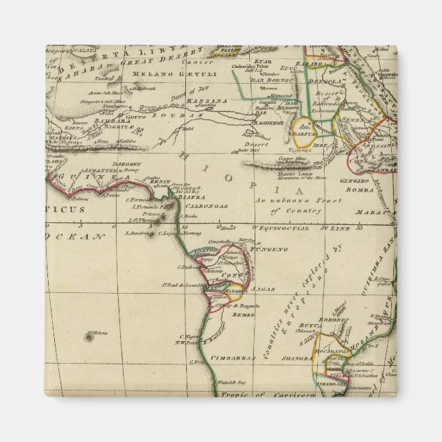 Afrika med skisserade gränser magnet (Framsidan)