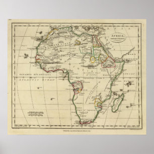 Afrika med skisserade gränser poster