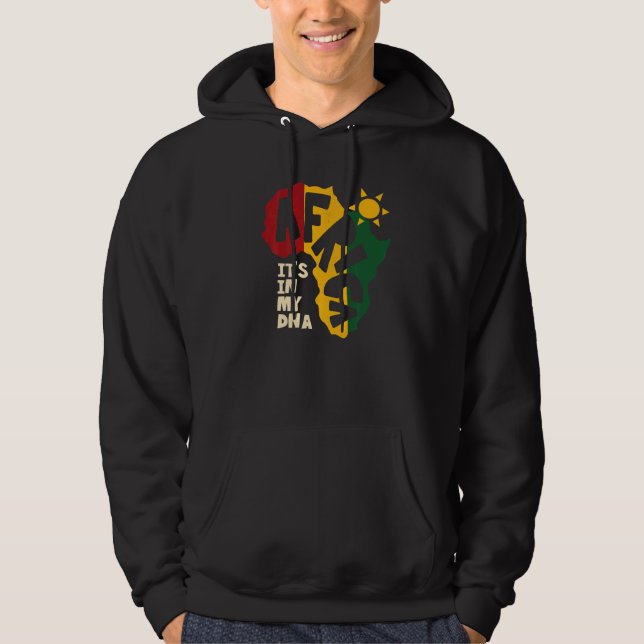 Afrika med sol Det finns i mitt DNA Hoodie (Framsida)