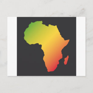 Afrika med svart bakgrund vykort