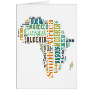 Afrika Ord Art Hälsningskort