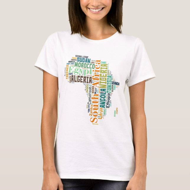 Afrika Ord Art Tee Shirt (Framsida)