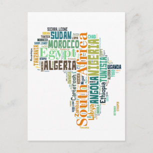 Afrika Ord Art Vykort