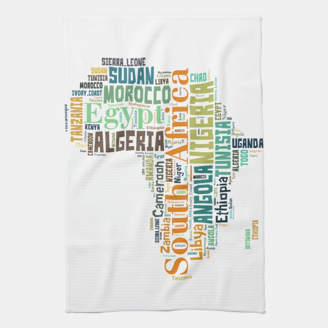 Afrika Ordkonst Kökshandduk (Vertikal)