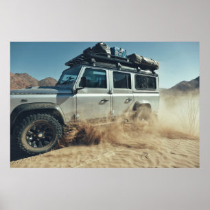 Afrika Överlandning 4x4 Sand Dunes Road Resa Poster
