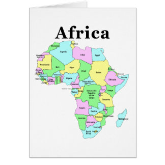 Afrika - politisk karta hälsningskort